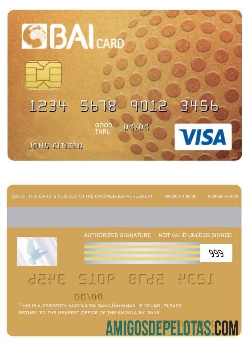 Cartão Visa de Crédito Gold Angola Bai Bank modelo